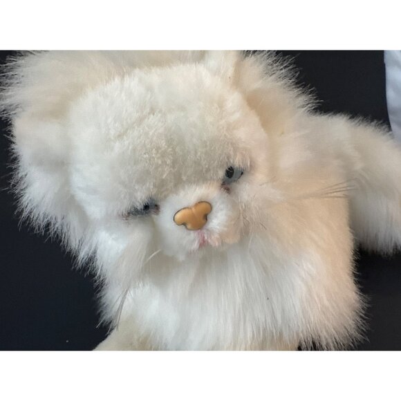 Realistic 18" Long Hair White Kitty Cat Tina's Toys Plush Stuffed Animal - Picture 2 of 6